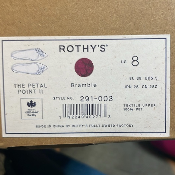 Rothy’s The Petal Point II Bramble Women’s Size 8 - Picture 2 of 9